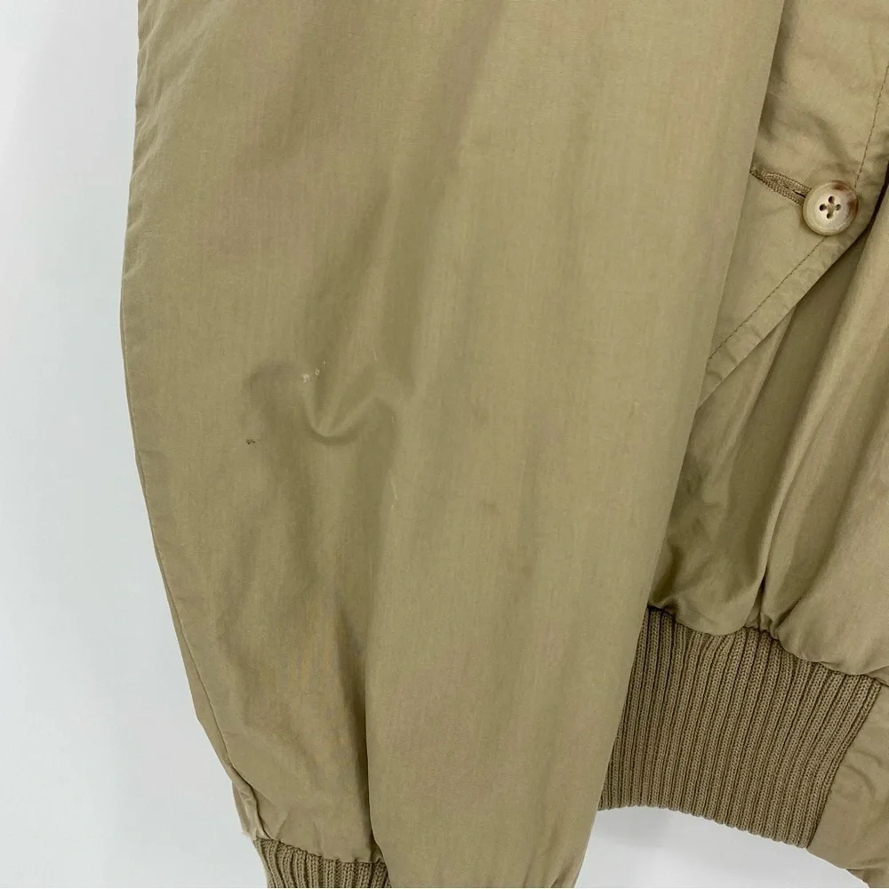 Vtg Polo Ralph Lauren Bomber Plaid Lining Men's Tan Khaki Jacket Sz XL